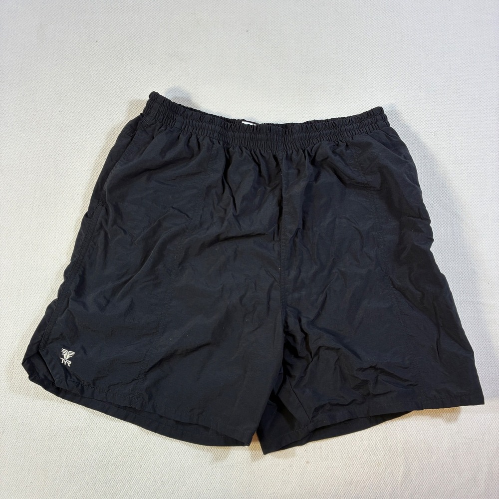 TYR Mens XL Swim‎ Trunks Black Nylon Mesh Lined Board Shorts Athletic